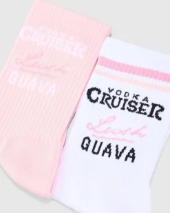 Outlet Vodka Cruiser Lush Guava Sneaker Sock 2 Pack Socks