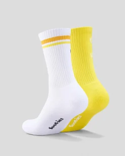 Socks*FOOT-IES Vodka Cruiser Pure Pineapple Sneaker Sock 2 Pack White/yellow