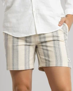 Shorts & Bottoms*Skylark Waffle Elastic Waist Shorts Off White