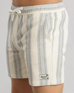 Shorts & Bottoms*Skylark Waffle Elastic Waist Shorts Off White