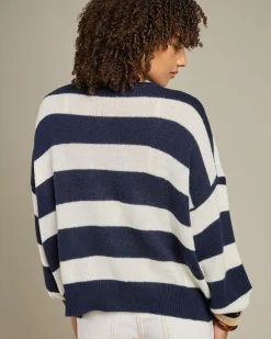 Knitwear|Jackets & Coats*Thanne Walter Knit Cardigan Navy Stripe