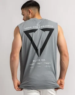Tops & T-Shirts*Nena & Pasadena Warping Relaxed Muscle Tank Pigment Ultimate Grey
