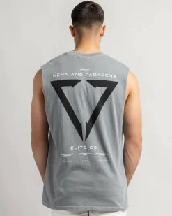 Tops & T-Shirts*Nena & Pasadena Warping Relaxed Muscle Tank Pigment Ultimate Grey