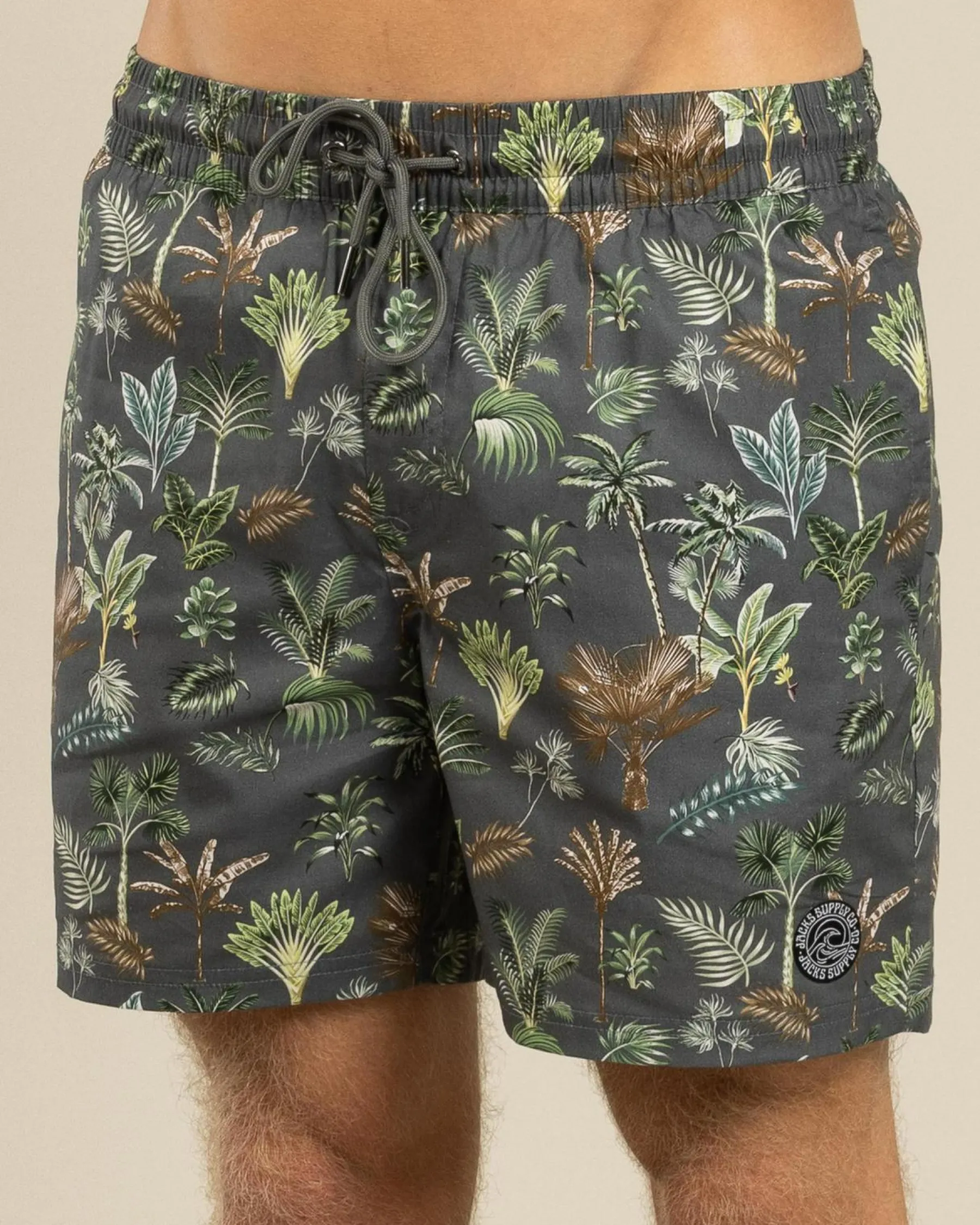 Board Shorts|Shorts & Bottoms*Jacks Wasteland Elastic Waist Shorts Charcoal