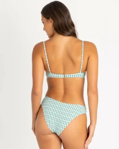 Bikinis*Billabong Wave Check Ella Underwire Bikini Top Island Green