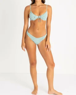 Bikinis*Billabong Wave Check Ella Underwire Bikini Top Island Green