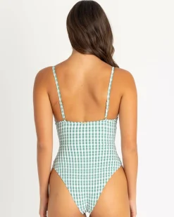 One Pieces*Billabong Wave Check Kaia One Piece Swimsuit Island Green