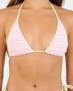 Best Wave Check Remi Triangle Bikini Top Women Bikinis