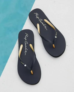 Flip Flops*Rip Curl Wave Thongs Black/ Gold