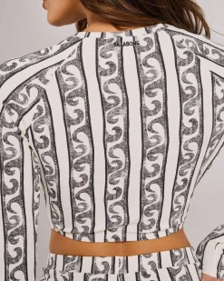 Rash Vests*Billabong Wave Watcher Crop Long Sleeve Rash Vest White/black