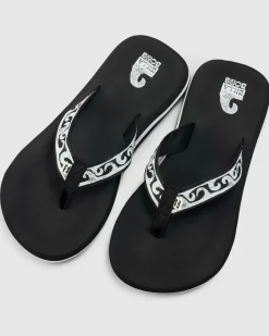 Flip Flops*Billabong Wave Watcher Throwback Thongs Black