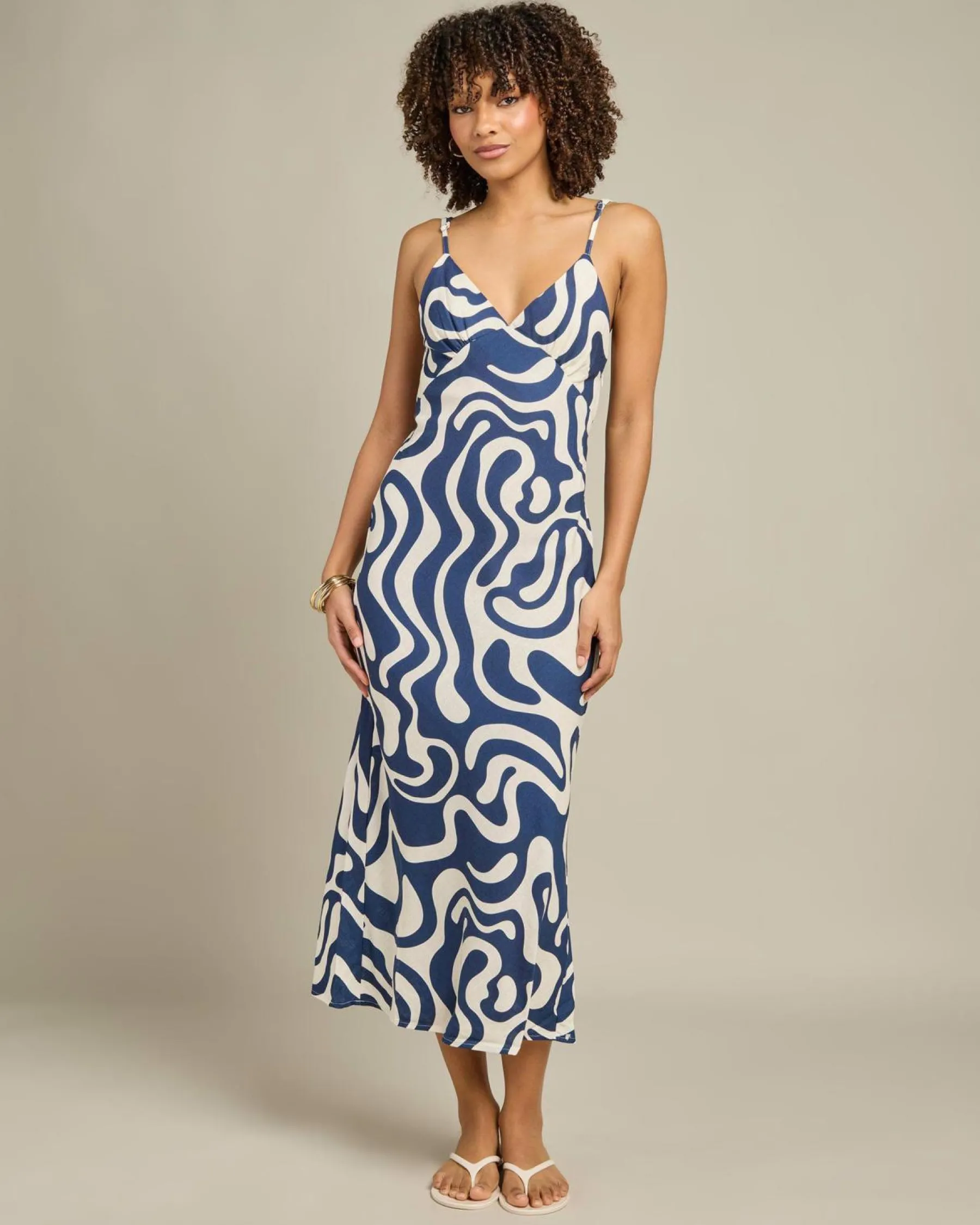 Sale Waverly Bias Cut Midi Dress Women Linen Blend|Dresses