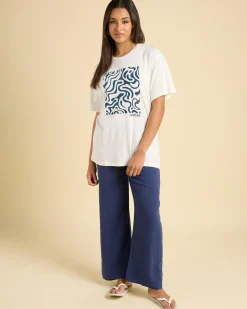 Linen Blend|Tops*Rhythm Waverly Oversized T-Shirt White