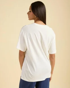 Linen Blend|Tops*Rhythm Waverly Oversized T-Shirt White