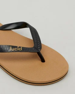 2 For Shoe Deals|Flip Flops & Sandals*Lucid Wedge Thongs Tan/black/tan
