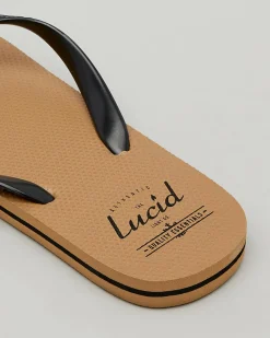 2 For Shoe Deals|Flip Flops & Sandals*Lucid Wedge Thongs Tan/black/tan