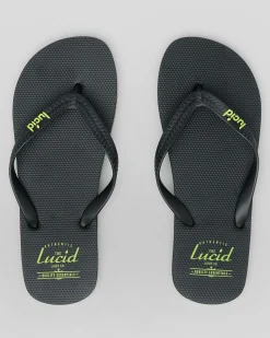 2 For Shoe Deals|Flip Flops & Sandals*Lucid Wedge Thongs Black/lime