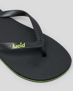 2 For Shoe Deals|Flip Flops & Sandals*Lucid Wedge Thongs Black/lime