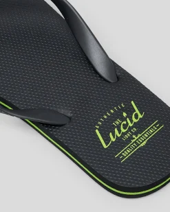 2 For Shoe Deals|Flip Flops & Sandals*Lucid Wedge Thongs Black/lime