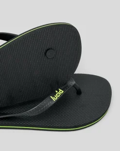 2 For Shoe Deals|Flip Flops & Sandals*Lucid Wedge Thongs Black/lime