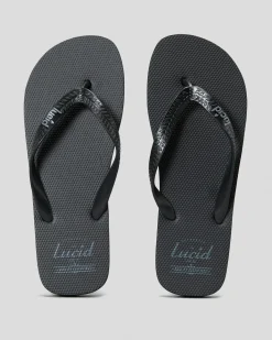 2 For Shoe Deals|Flip Flops & Sandals*Lucid Wedge Thongs Black/grey/black