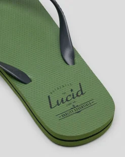 2 For Shoe Deals|Flip Flops & Sandals*Lucid Wedge Thongs Olive/black/olive