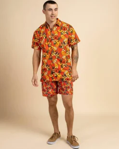 Tops & T-Shirts*Milton Mango Weekend Troppo Short Sleeve Shirt Chilli