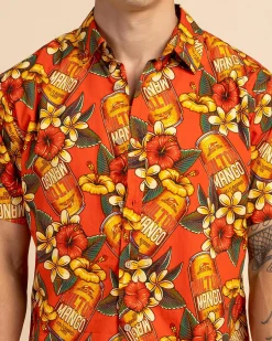 Tops & T-Shirts*Milton Mango Weekend Troppo Short Sleeve Shirt Chilli