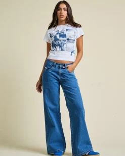 Denim|Bottoms*Rusty Wendy Wide Low Jeans Middy Blue