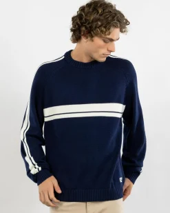 Sale White Lines 2.0 Knitted Crew Jumper Knitwear|Hoodies & Sweatshirts