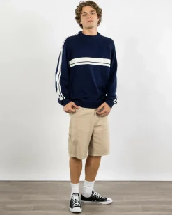 Sale White Lines 2.0 Knitted Crew Jumper Knitwear|Hoodies & Sweatshirts