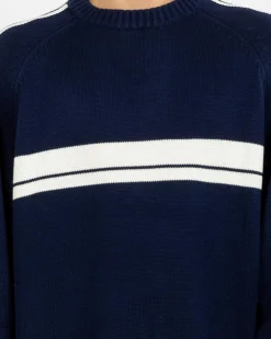 Sale White Lines 2.0 Knitted Crew Jumper Knitwear|Hoodies & Sweatshirts