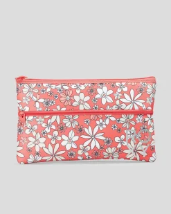 Pencil Cases & Stationery|Pencil Cases & Stationery*Roxy White Shoulder XL Pencil Case Dubarry Fab Floral