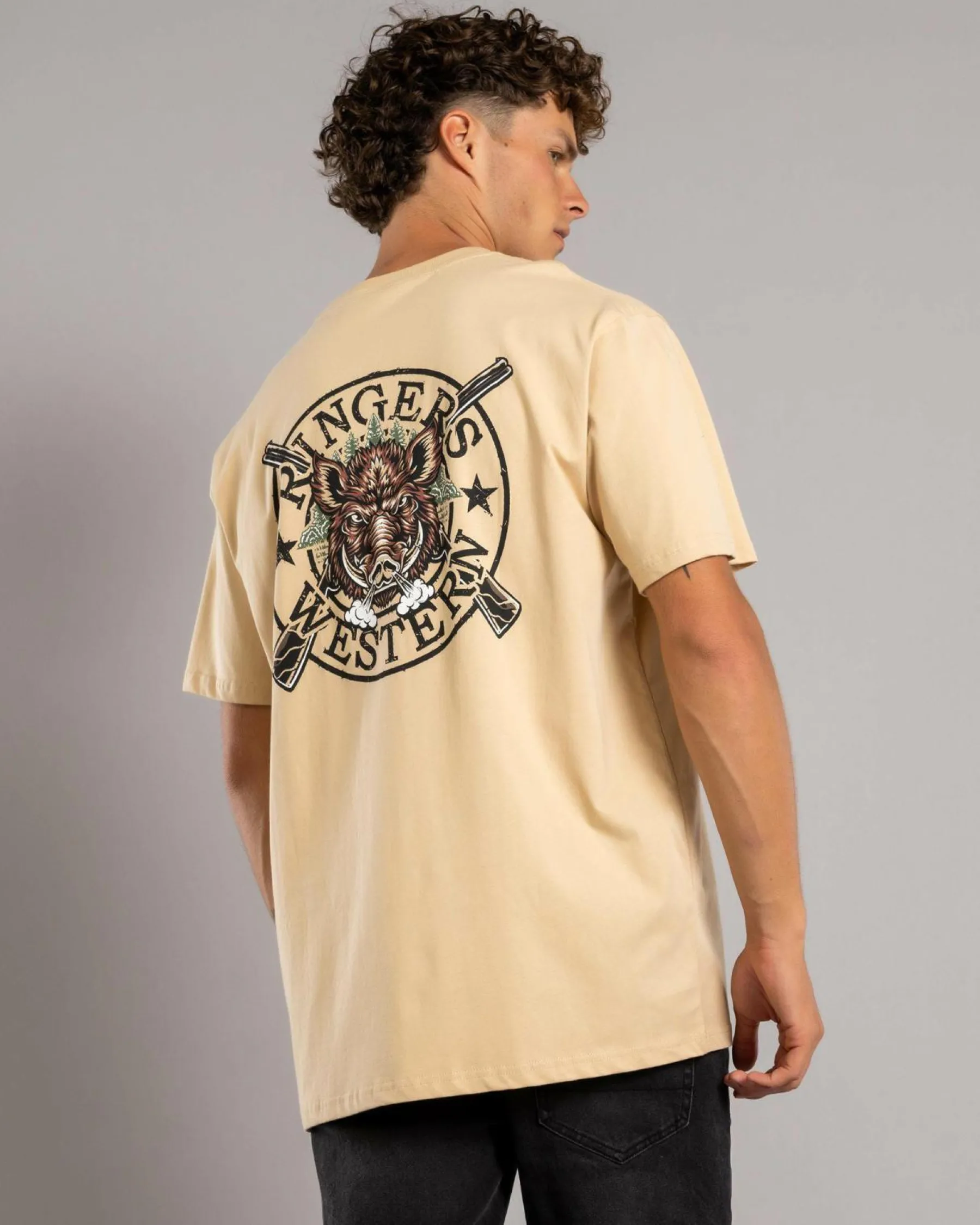 Tops & T-Shirts*Ringers Western Wild Boar Relaxed T-Shirt Dark Sand