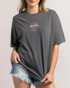 Tops*Ringers Western Wild Eyes Oversized T-Shirt Washed Black