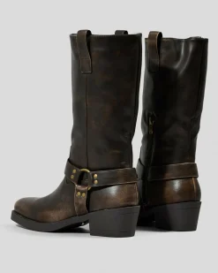 Boots*Ava And Ever Wild West Boots Washed Brown