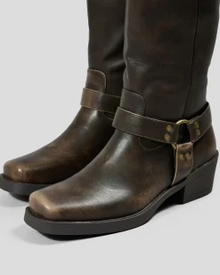 Boots*Ava And Ever Wild West Boots Washed Brown