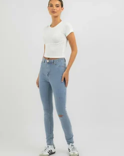 Denim|Bottoms*DESU Willow Ripped Jeggings Mid Blue