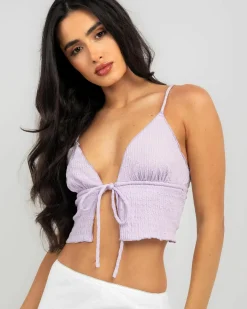 Tops*Mooloola Willow Tie Up Cami Top Lilac