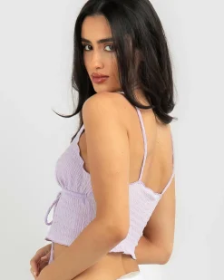 Tops*Mooloola Willow Tie Up Cami Top Lilac