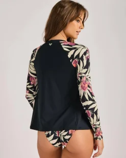 New Windswept Floral Long Sleeve Rash Vest Women Rash Vests