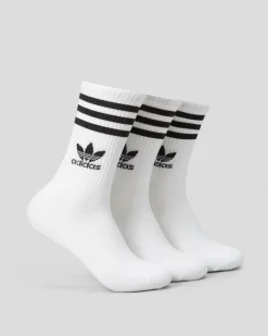 Socks*adidas Women's 3 Stripes Crew Sock Pack White