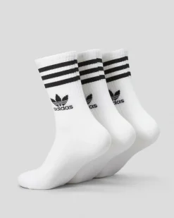 Socks*adidas Women's 3 Stripes Crew Sock Pack White
