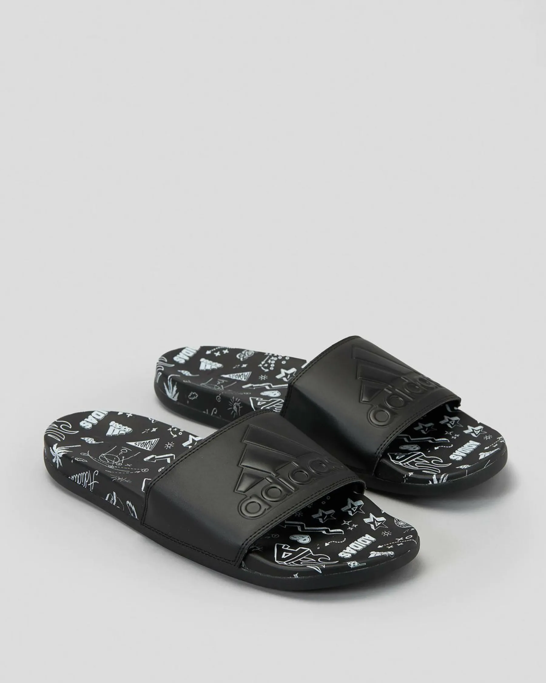Slides*adidas Womens Adilette Comfort Slide Sandals Core Black/core Black/ftwr White