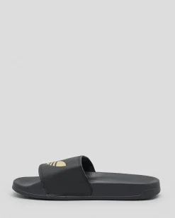 Slides*adidas Womens Adilette Lite Slide Sandals Black/gold
