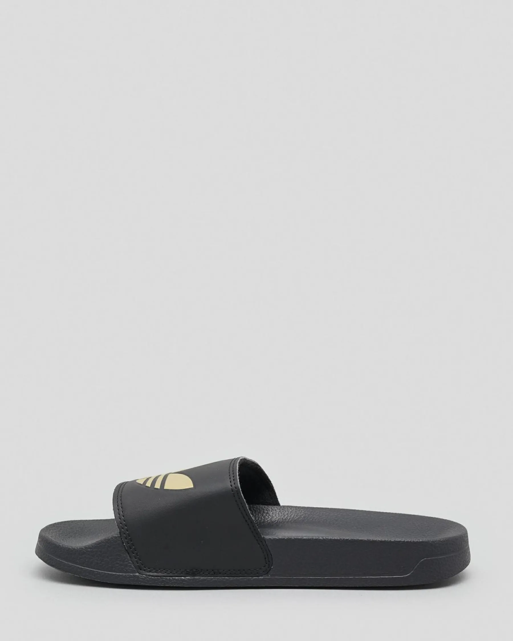 Slides*adidas Womens Adilette Lite Slide Sandals Black/gold