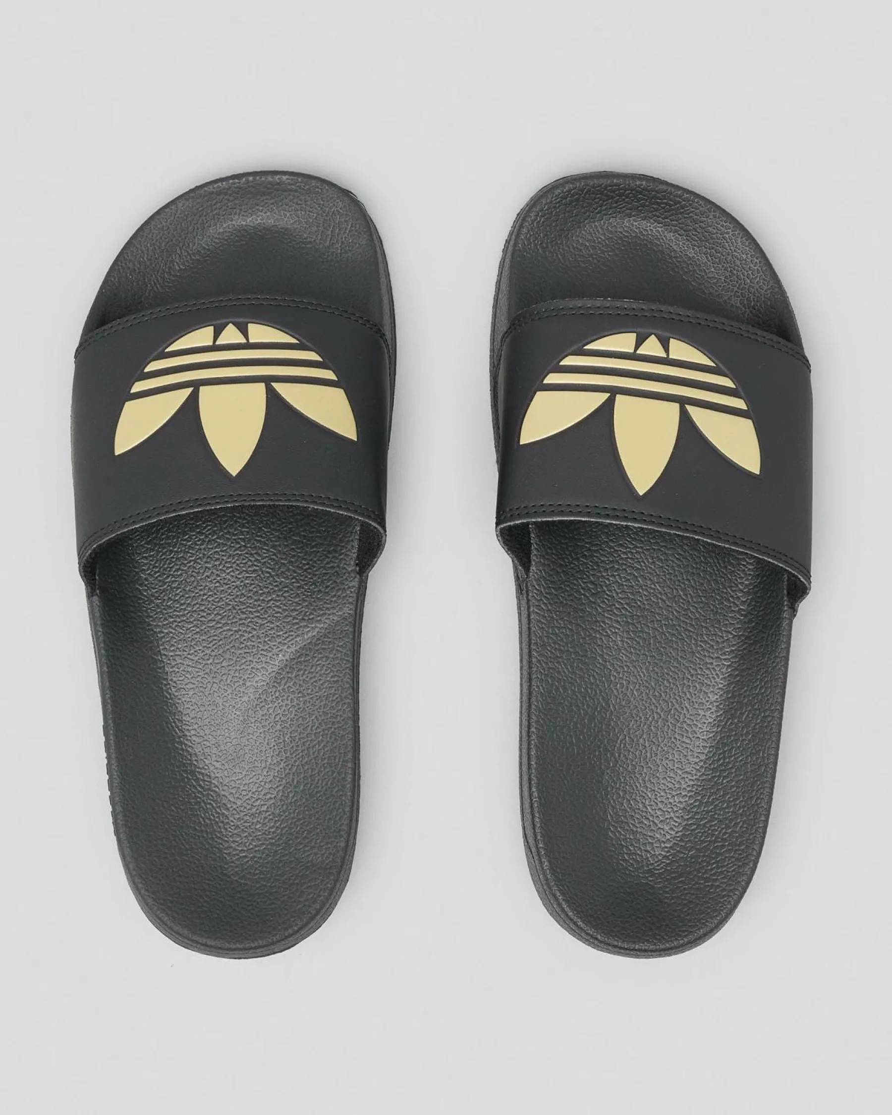 Slides*adidas Womens Adilette Lite Slide Sandals Black/gold
