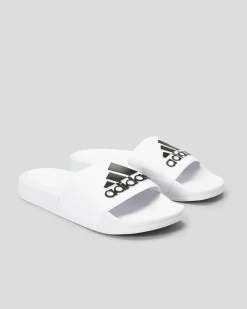 Slides*adidas Womens Adilette Shower Slide Sandals Ftwr White/core Black/ftwr White