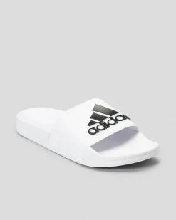 Slides*adidas Womens Adilette Shower Slide Sandals Ftwr White/core Black/ftwr White