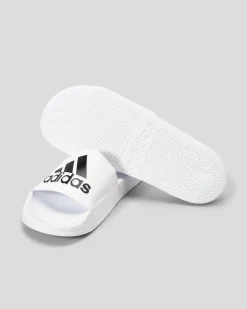 Slides*adidas Womens Adilette Shower Slide Sandals Ftwr White/core Black/ftwr White